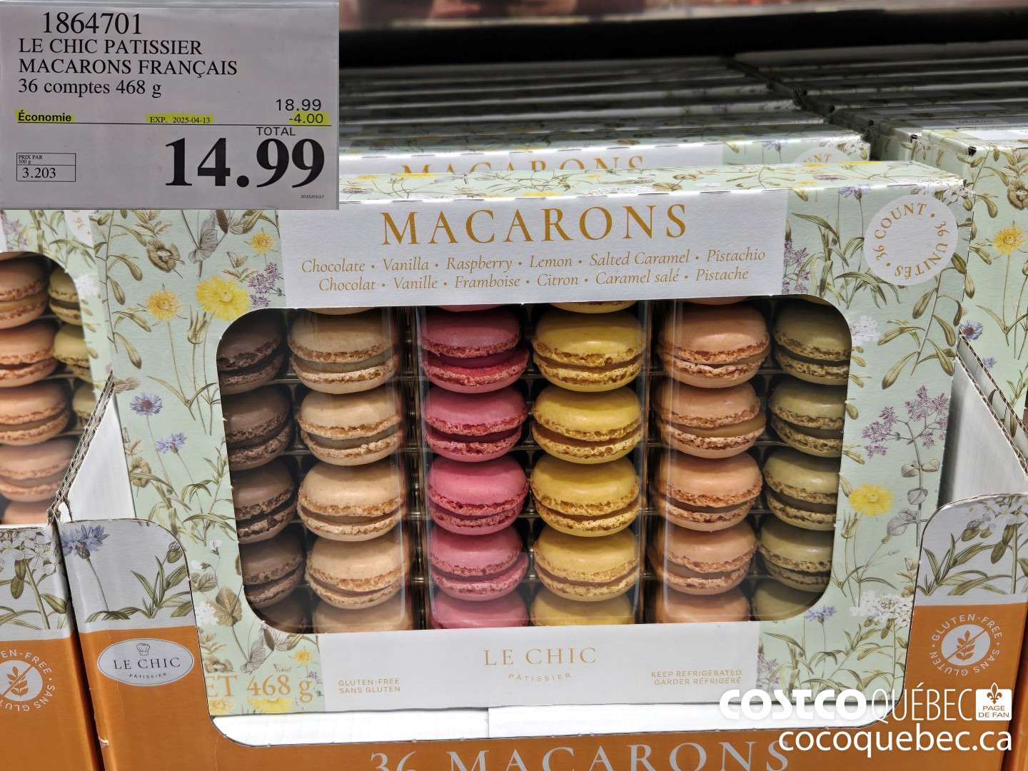 1864701 LE CHIC PATISSIER MACARONS FRANCAIS 36 comptes 468 g  ($4.00 INSTANT SAVINGS EXPIRES ON 2025-04-13) $14.99