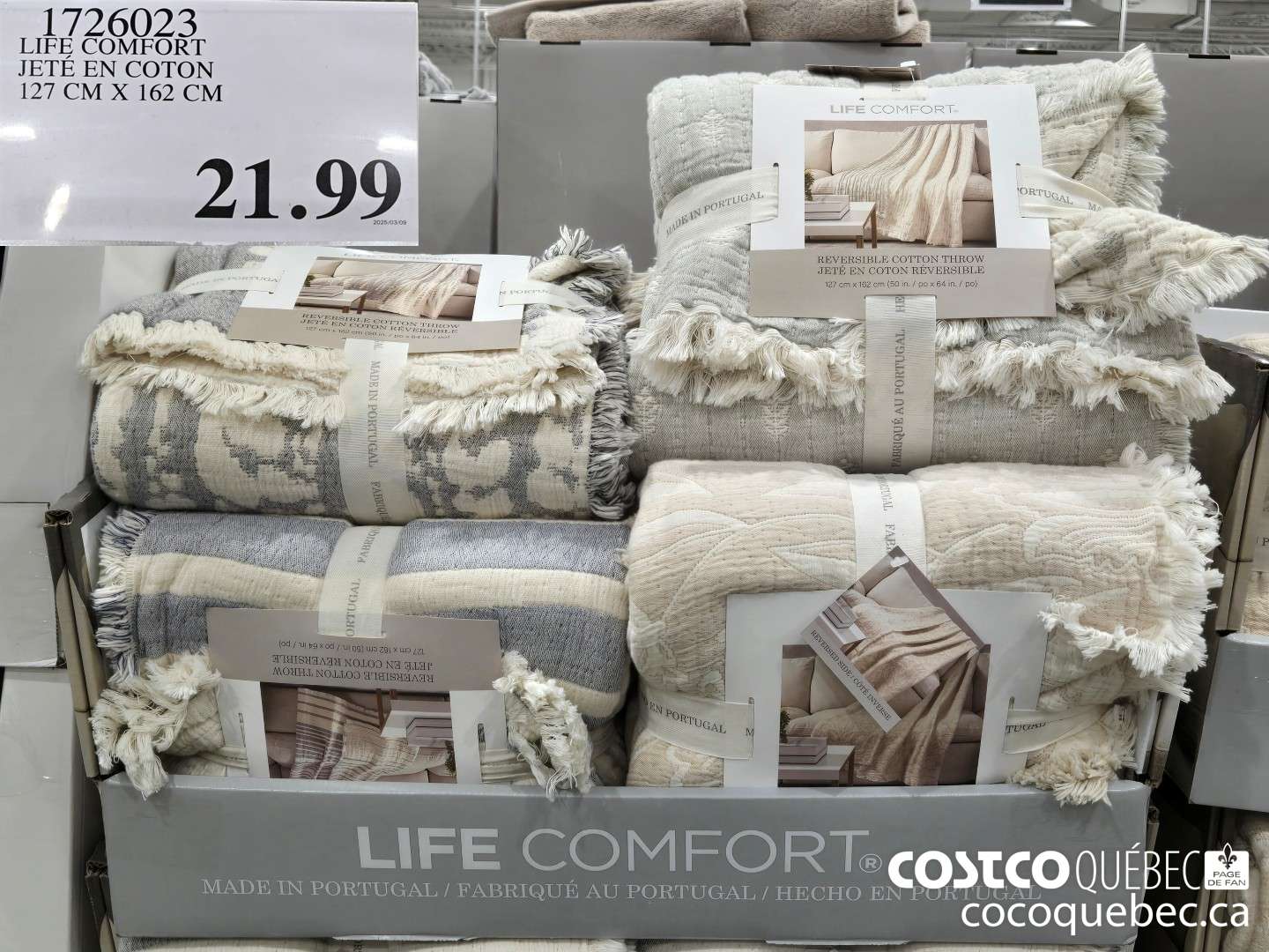 1726023 LIFE COMFORT JETE EN COTON 127 CM X 162 CM  $21.99