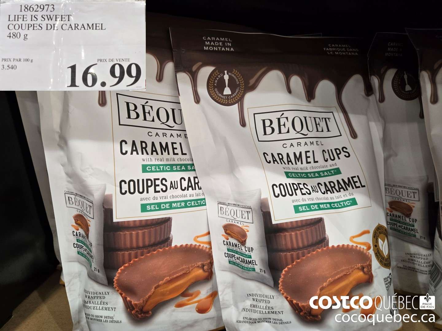 1862973 LIFE IS SWEET COUPES DI CARAMEL 480 g PRIX PAR 100 g PRIX DE VENTI  $16.99