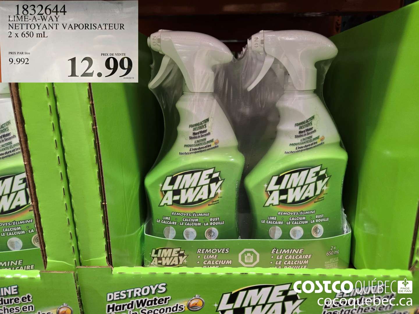 1832644 LIME-A-WAY NETTOYANT VAPORISATEUR- 2 x 650 mL  $12.99