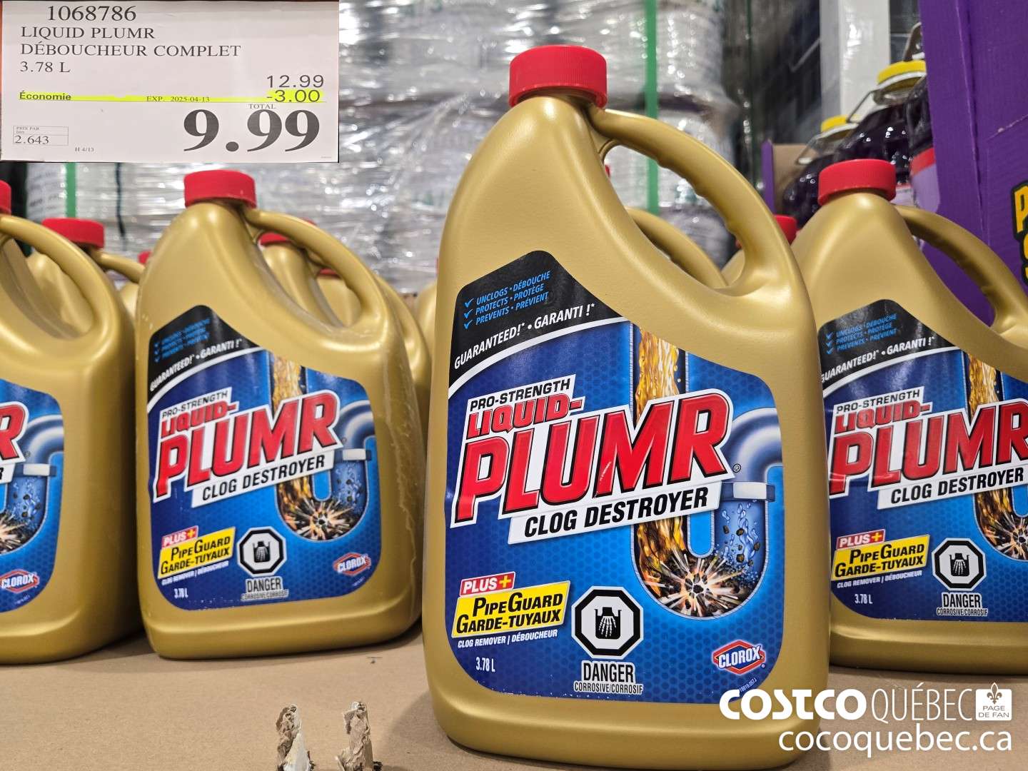 1068786 LIQUID PLUMR DEBOUCHEUR COMPLET 3.78 L ($3.50 INSTANT SAVINGS EXPIRES ON 2025-04-13) $9.99