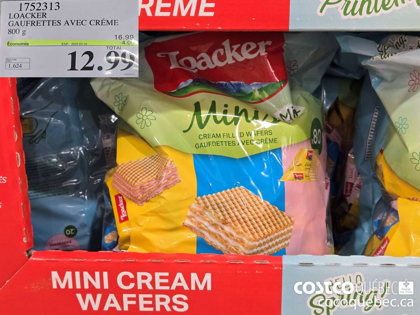 1752313 LOACKER GAUFRETTES AVEC CREME 800 G  ($4.00 INSTANT SAVINGS EXPIRES ON 2025-03-16) $12.99