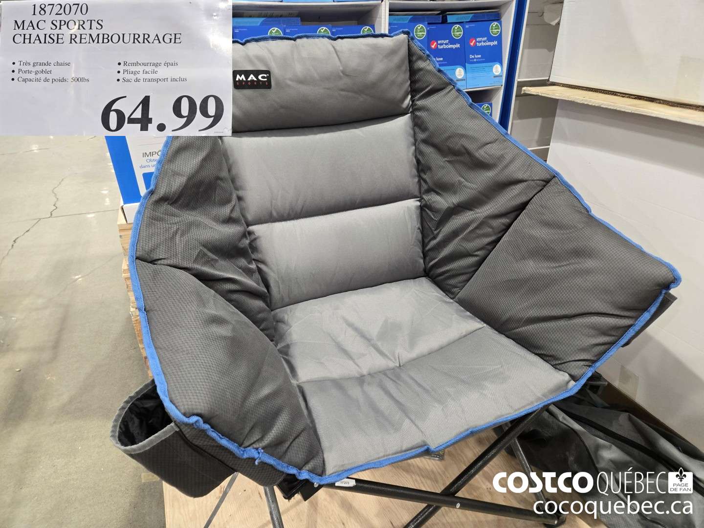 1872070 MAC SPORTS CHAISE REMBOURRAGE INCLUS SAC | TRANSPORT  $64.99