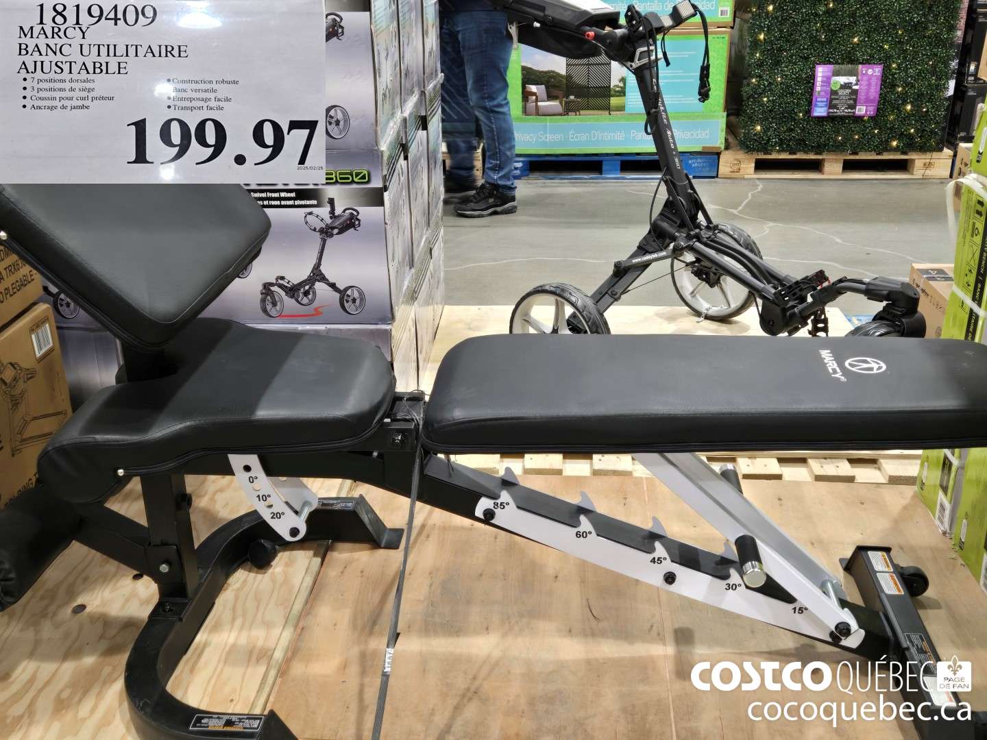 1819409 MARCY BANC UTILITAIRE AJUSTABLE  $199.97