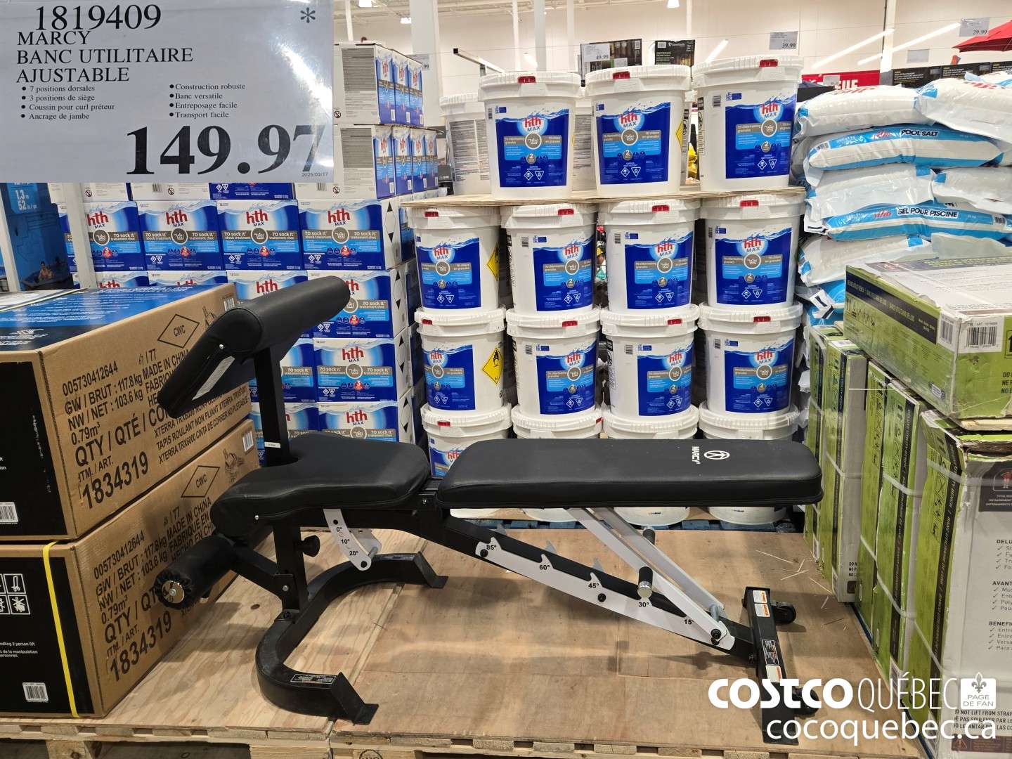 1819409 MARCY BANC UTILITAIRE AJUSTABLE  $149.97