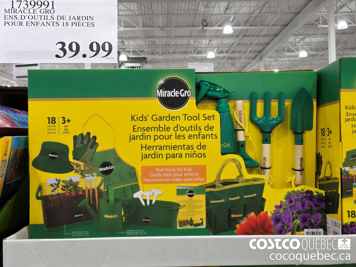 1739991 MIRACLE GRO ENS.D'OUTILS DE JARDIN POUR ENFANTS 18 PIECES  $39.99