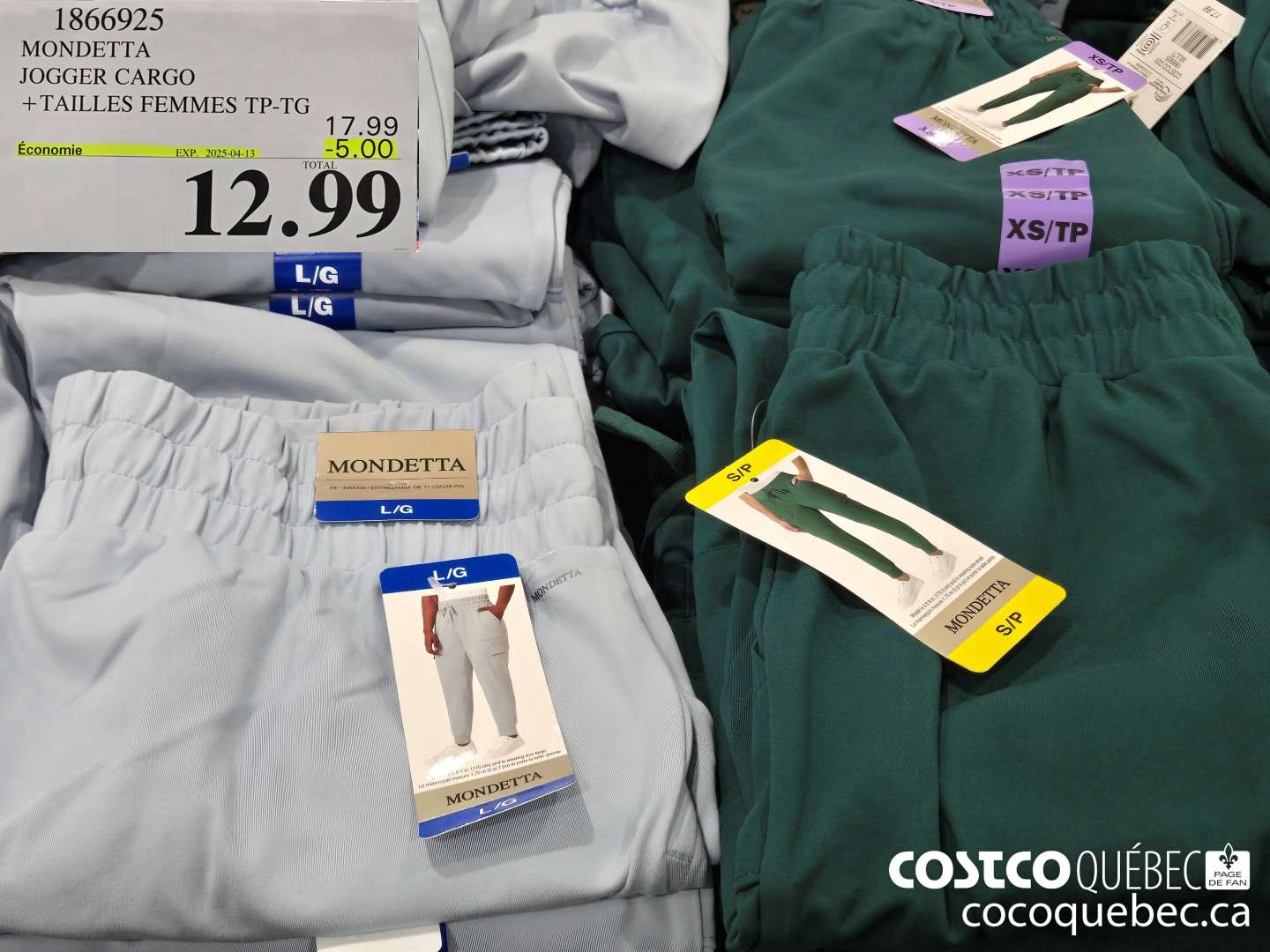 1866925 MONDETTA JOGGER CARGO + TAILLES FEMMES TP-TG  ($5.00 INSTANT SAVINGS EXPIRES ON 2025-04-13) $12.99