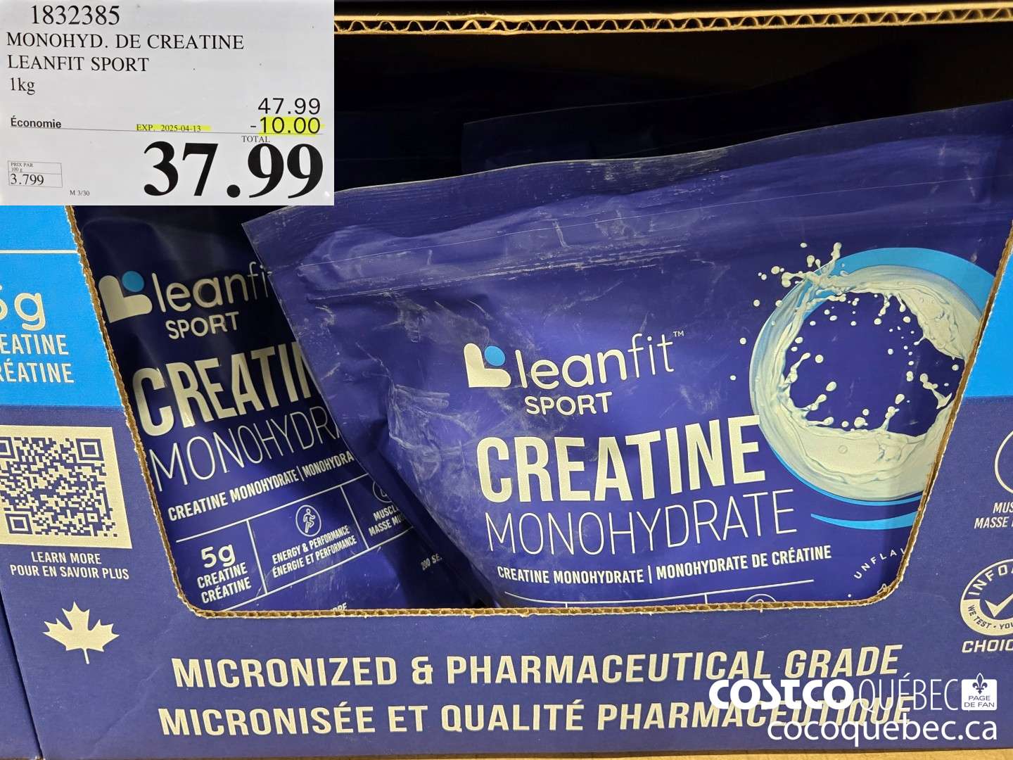 1832385 MONOHYD. DE CREATINE LEANFIT SPORT  ($10.00 INSTANT SAVINGS EXPIRES ON 2025-04-13) $37.99
