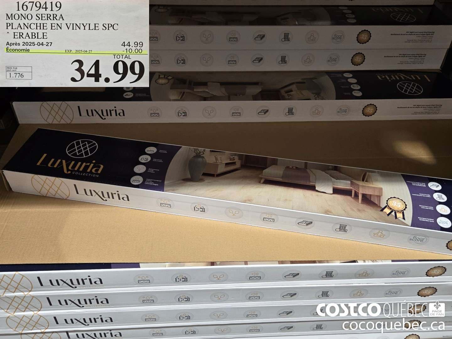 1679419 MONO SERRA PLANCHE EN VINYLE SPC ERABLE 2023-10-29 -15.00  ($15.00 INSTANT SAVINGS EXPIRES ON 2025-04-27) $34.99