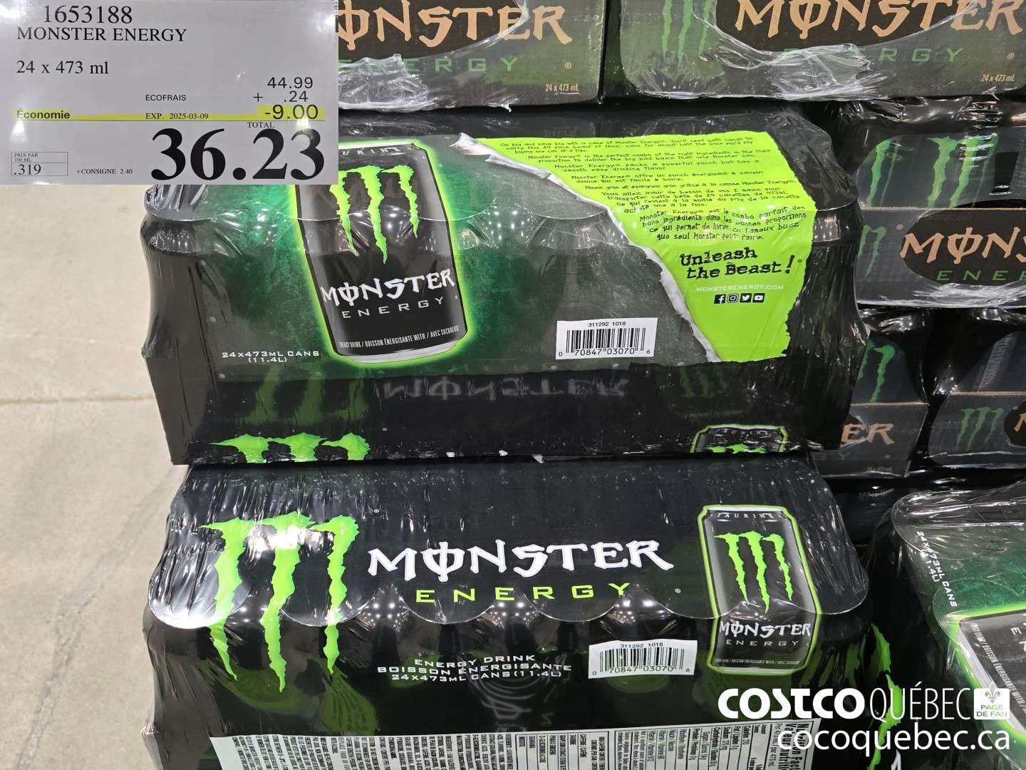 1653188 MONSTER ENERGY  ($9.00 INSTANT SAVINGS EXPIRES ON 2025-03-09) $36.23