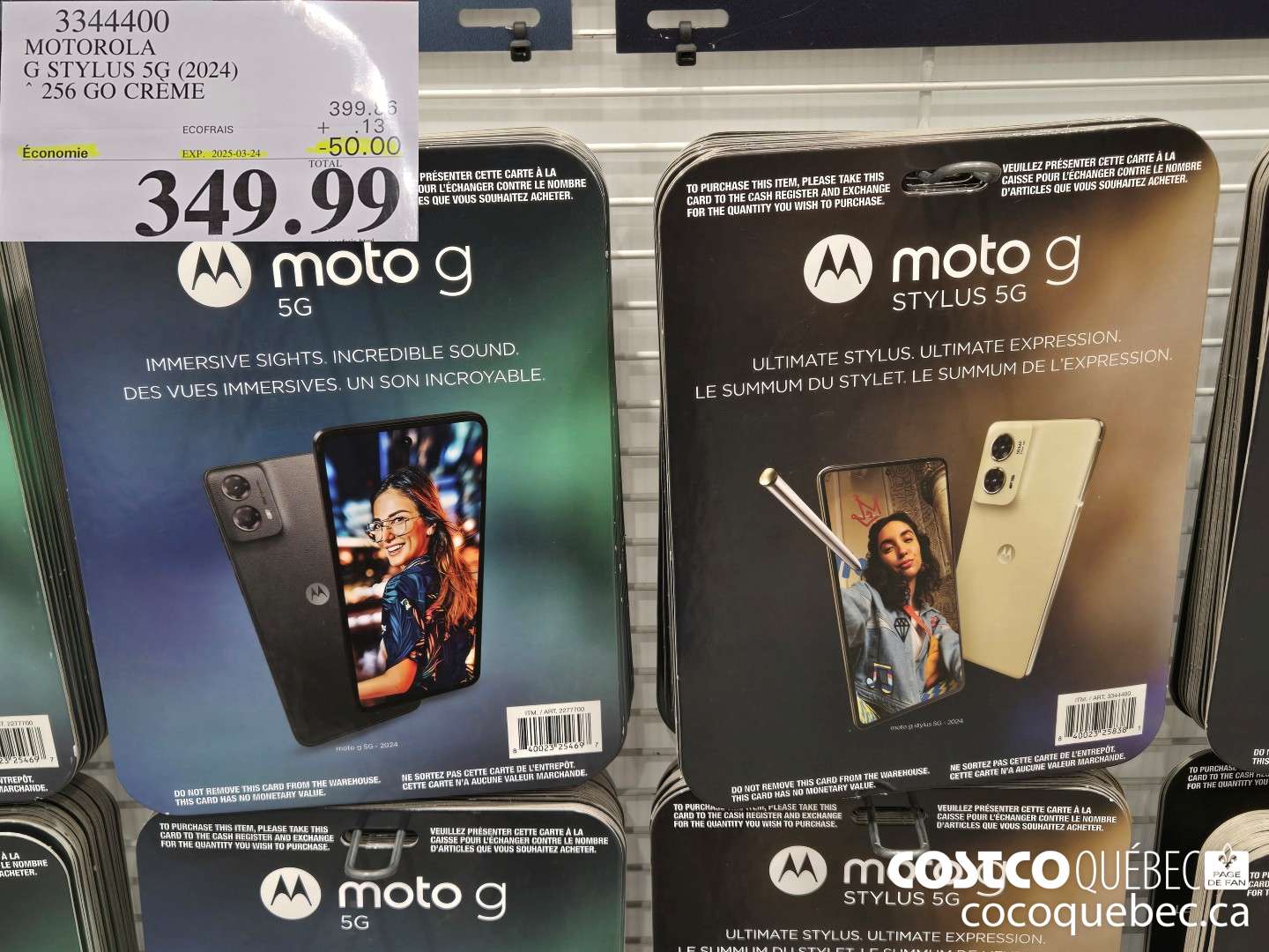 3344400 MOTOROLA G STYLUS 5G (2024) * 256 GO CREME  ($50.00 INSTANT SAVINGS EXPIRES ON 2025-03-24) $349.99