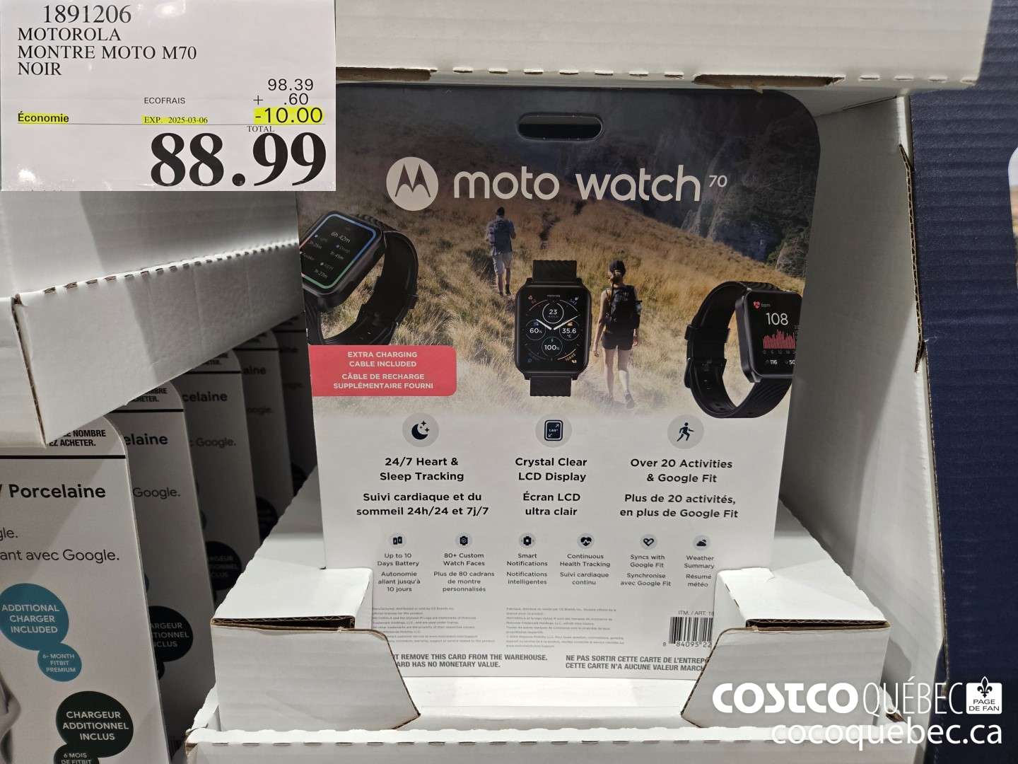 1891206 MOTOROLA MONTRE MOTO M70 NOIR  ($10.00 INSTANT SAVINGS EXPIRES ON 2025-03-16) $88.99