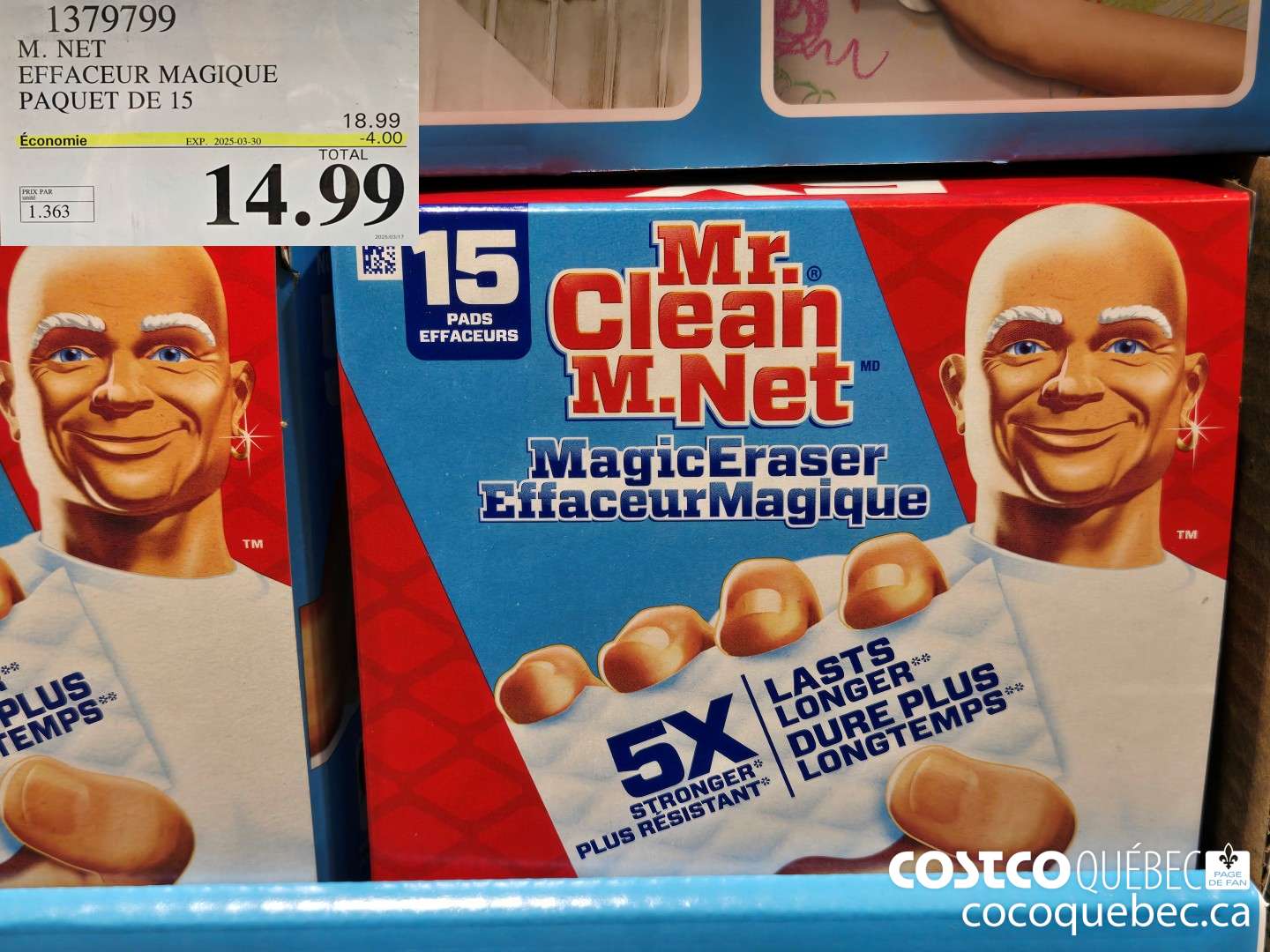 13779799 M. NET EFFACEUR MAGIQUE PAQUET DE 15  ($4.00 INSTANT SAVINGS EXPIRES ON 2025-03-30) $14.99