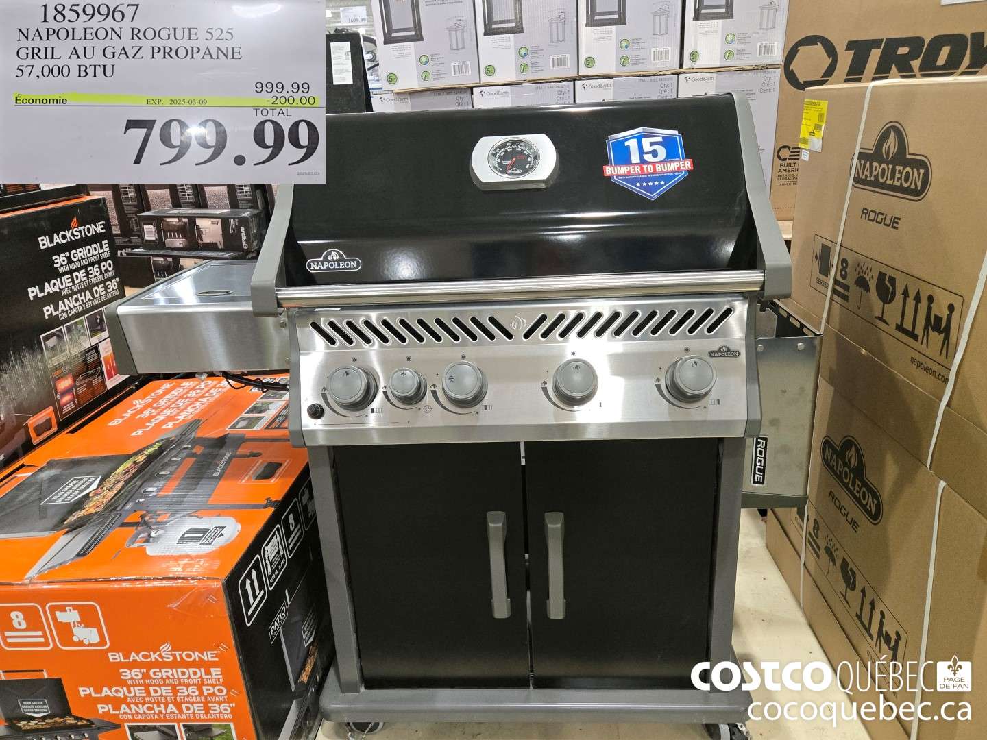 1859967 NAPOLEON ROGUE 525 PROPANE ($200.00 INSTANT SAVINGS EXPIRES ON 2025-03-09) $799.99