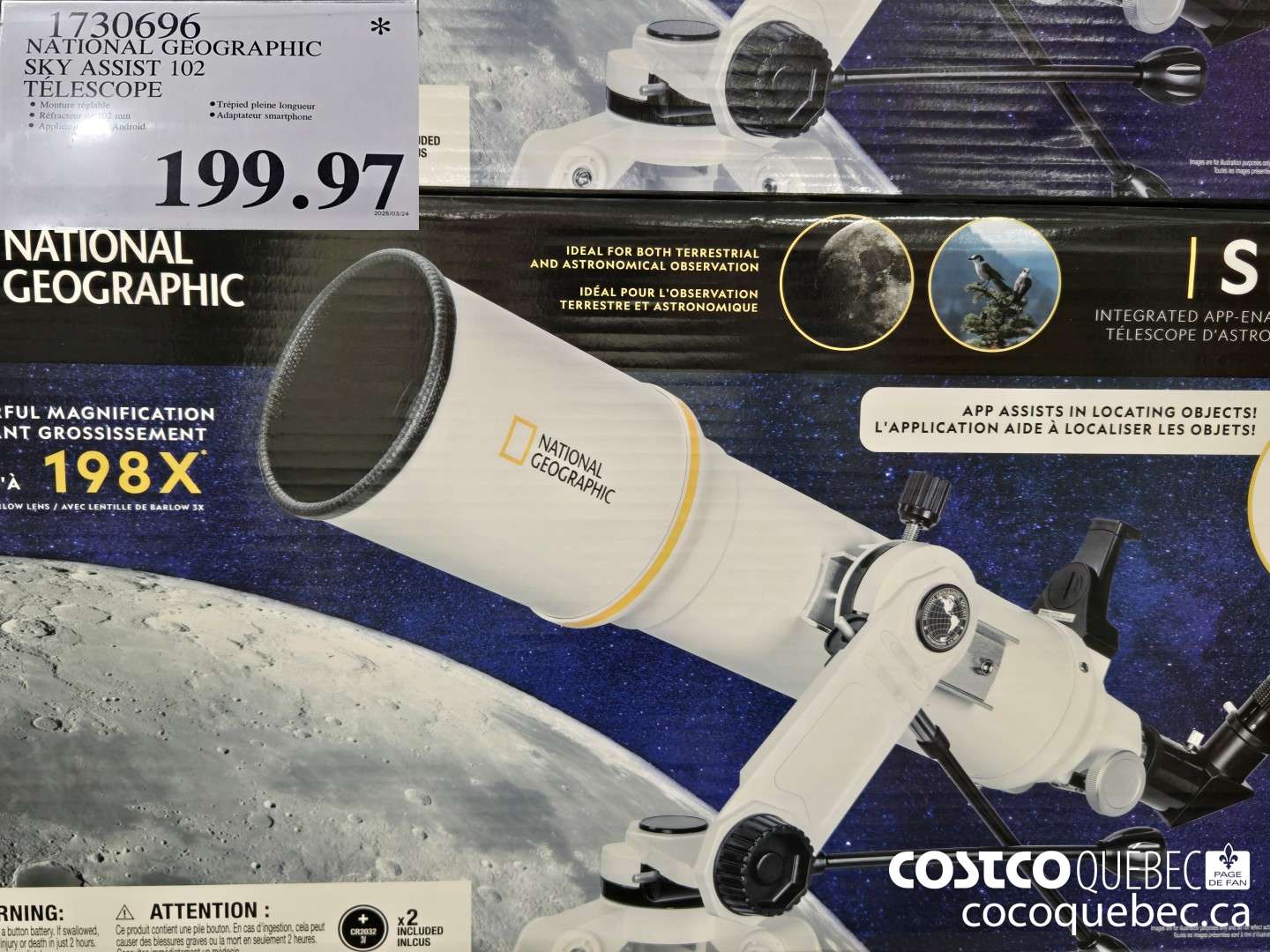1730696 NATIONAL GEOGRAPHIC SKY ASSIST 102 TELESCOPE $199.97