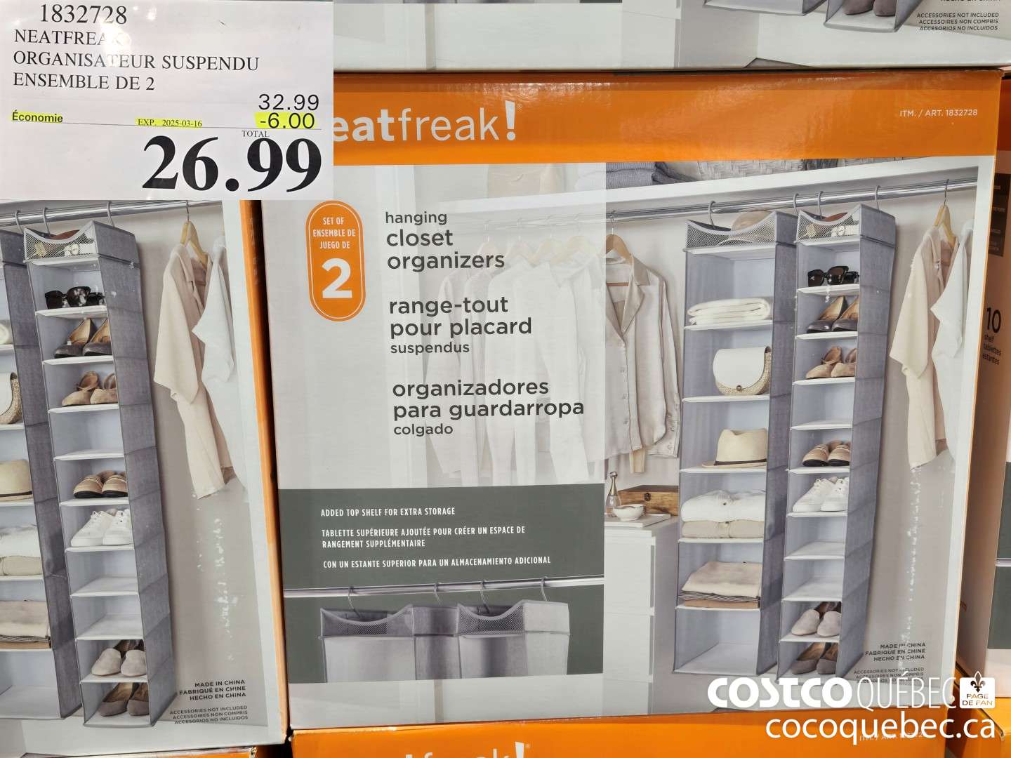 1832728 NEATFREAK ORGANISATEUR SUSPENDU ENSEMBLE DE 2  ($6.00 INSTANT SAVINGS EXPIRES ON 2025-02-16) $26.99