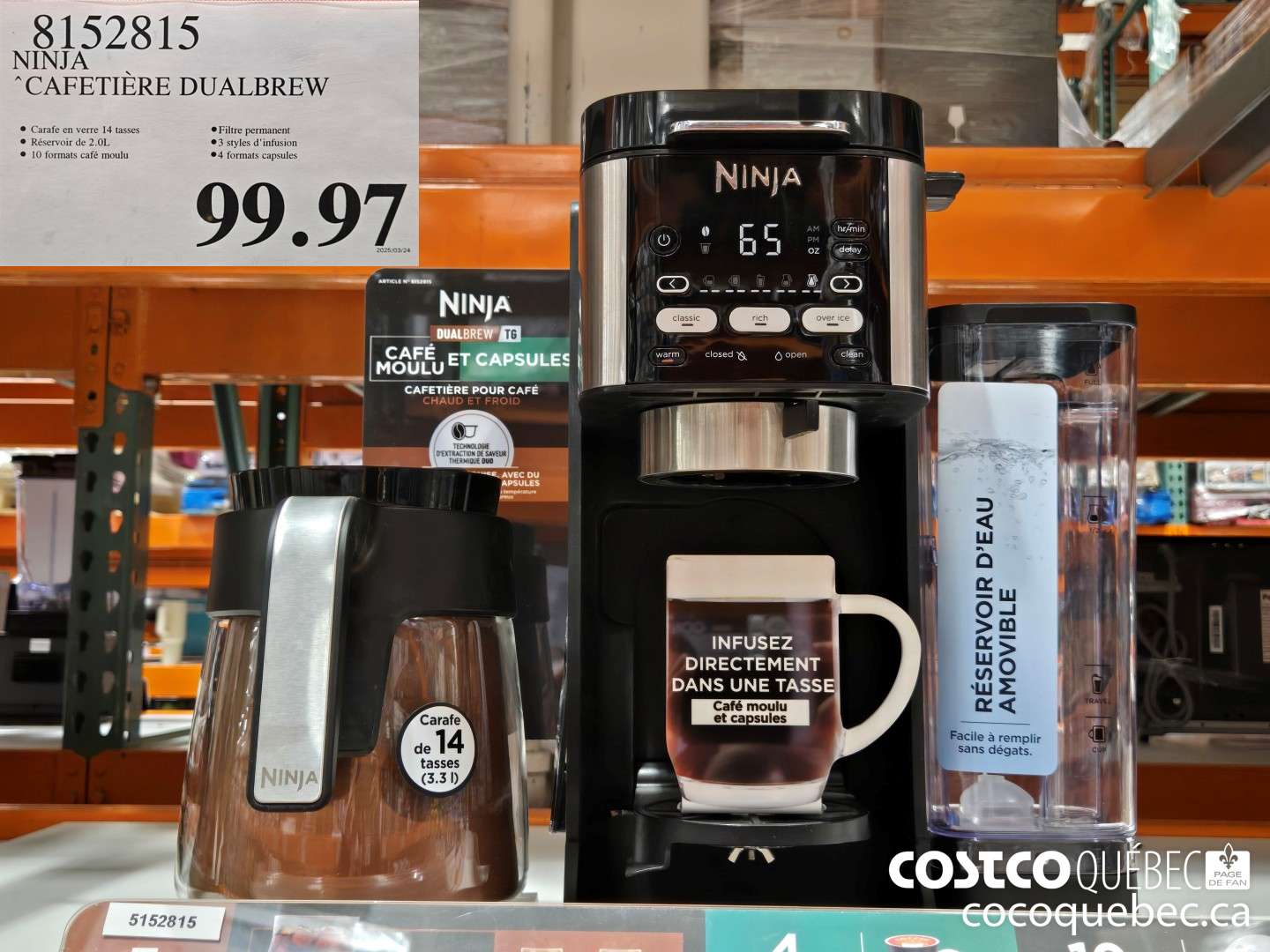 8152815 NINJA CAFETIERE DUALBREW $99.97