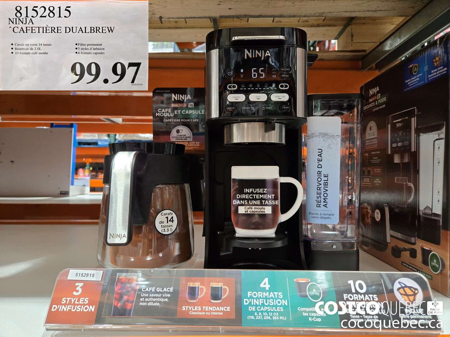 8152815 NINJA CAFETIERE DUALBREW $99.97