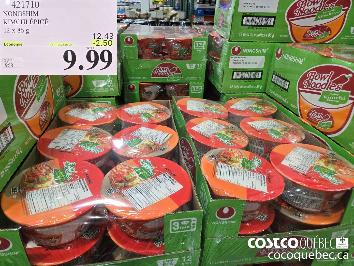 421710 NONGSHIM SOUPE KIMCHI EPICE ($2.50 INSTANT SAVINGS EXPIRES ON 2025-03-23) $9.99