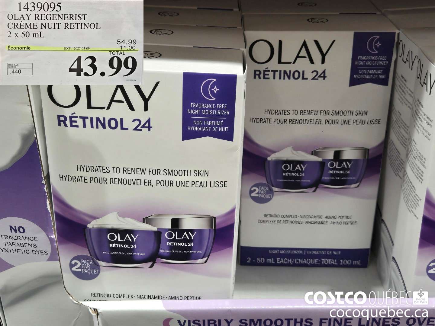 1439095 OLAY REGENERIST CREME NUIT RETINOL ($11.00 INSTANT SAVINGS EXPIRES ON 2025-03-09) $43.99
