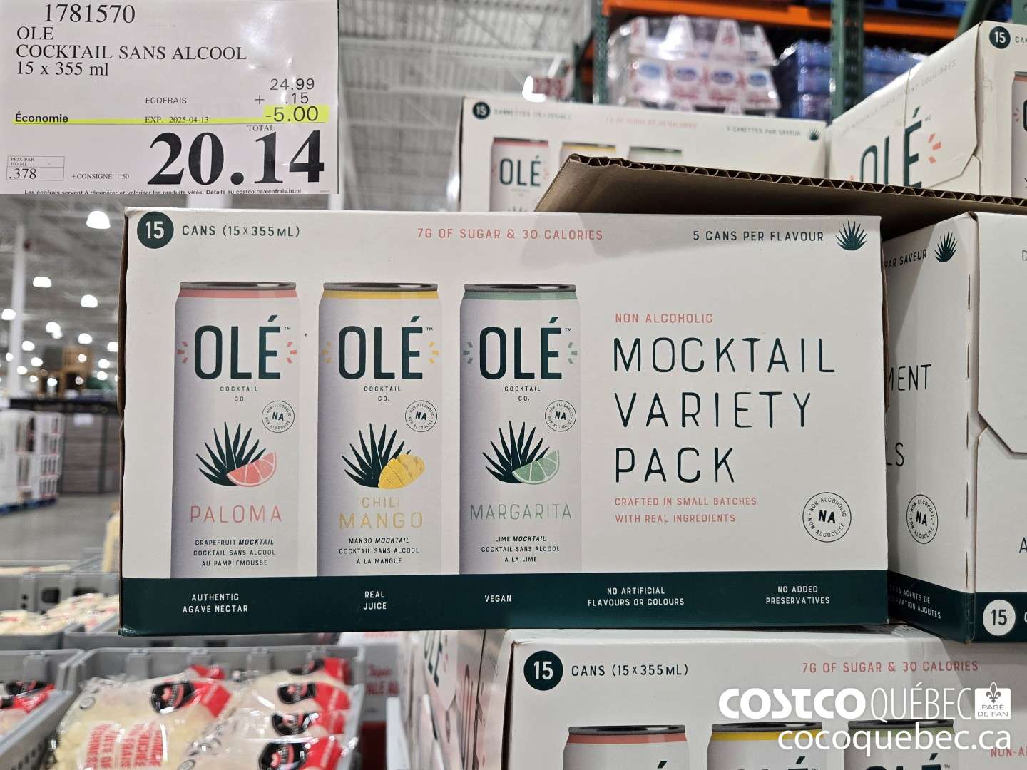 1731570 OLE COCKTAIL SANS ALCOOL 153x0595 mL  ($5.00 INSTANT SAVINGS EXPIRES ON 2025-04-13) $20.14