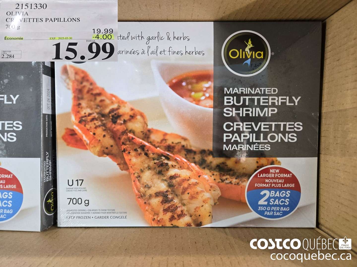 2151330 OLIVIA CREVETTES PAPILLONS  ($4.00 INSTANT SAVINGS EXPIRES ON 2025-03-30) $15.99