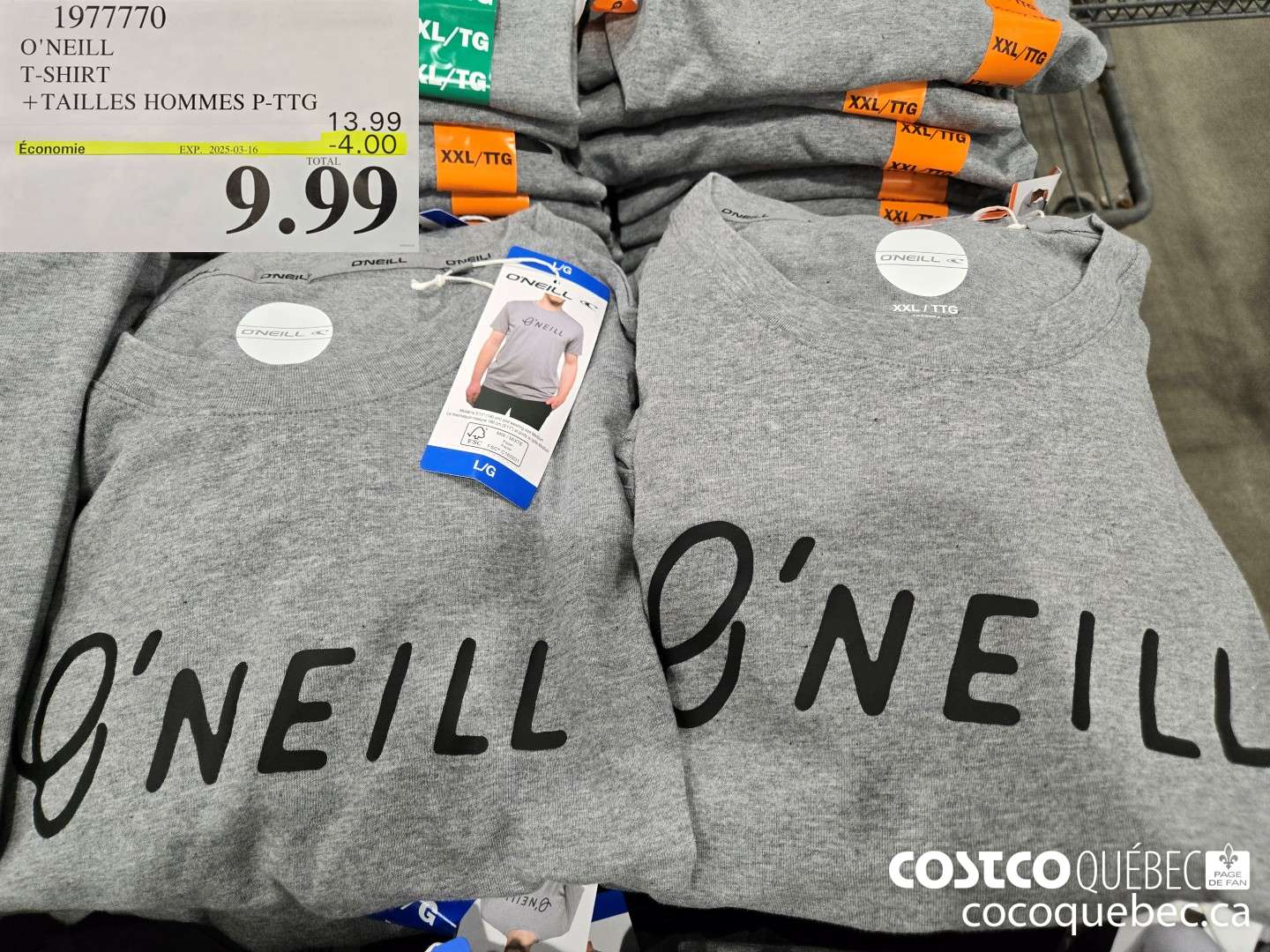1977770 O'NEILL T-SHIRT +TAILLES HOMMES P-TTG  ($4.00 INSTANT SAVINGS EXPIRES ON 2025-03-16) $9.99