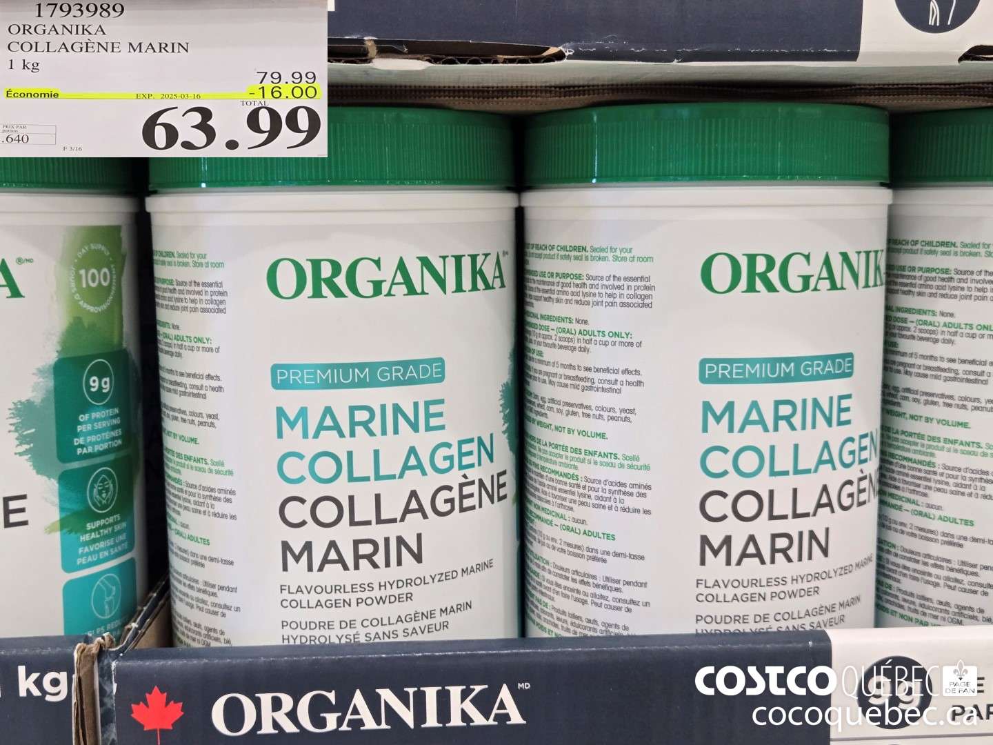 17793989 ORGANIKA COLLAGENE MARIN  ($16.00 INSTANT SAVINGS EXPIRES ON 2025-03-16) $63.99