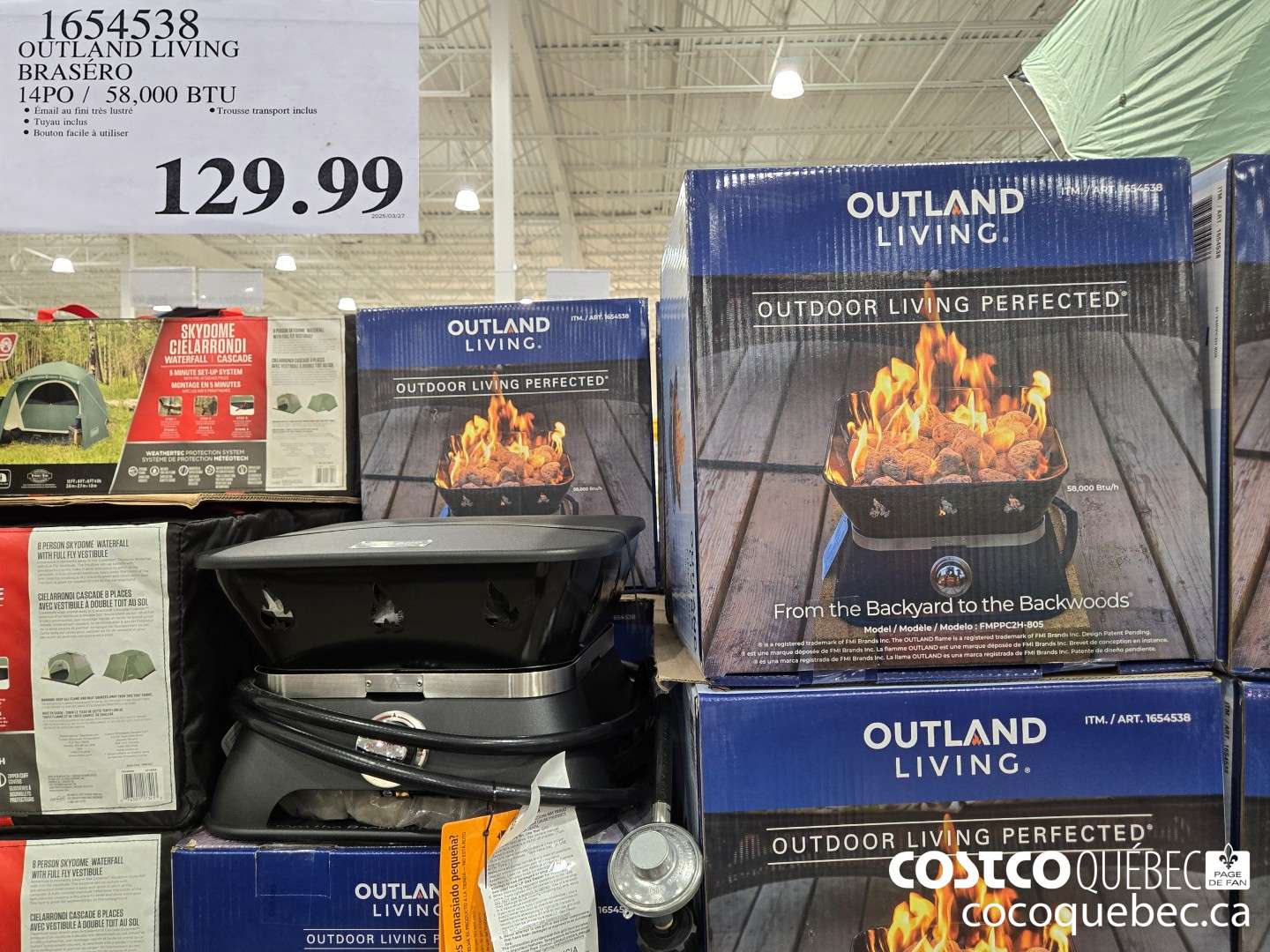 1654538 OUTLAND LIVING BRASERO 14PO / 58,000 BTU  $129.99