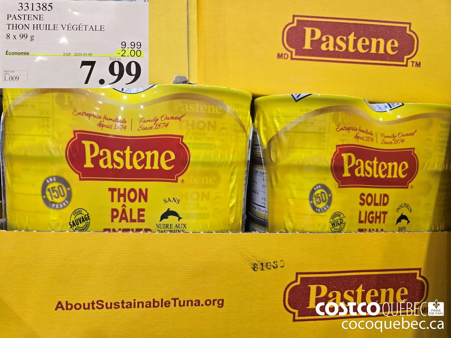 331385 PASTENE THON PALE DANS L'HUILE  ($2.00 INSTANT SAVINGS EXPIRES ON 2025-03-09) $7.99