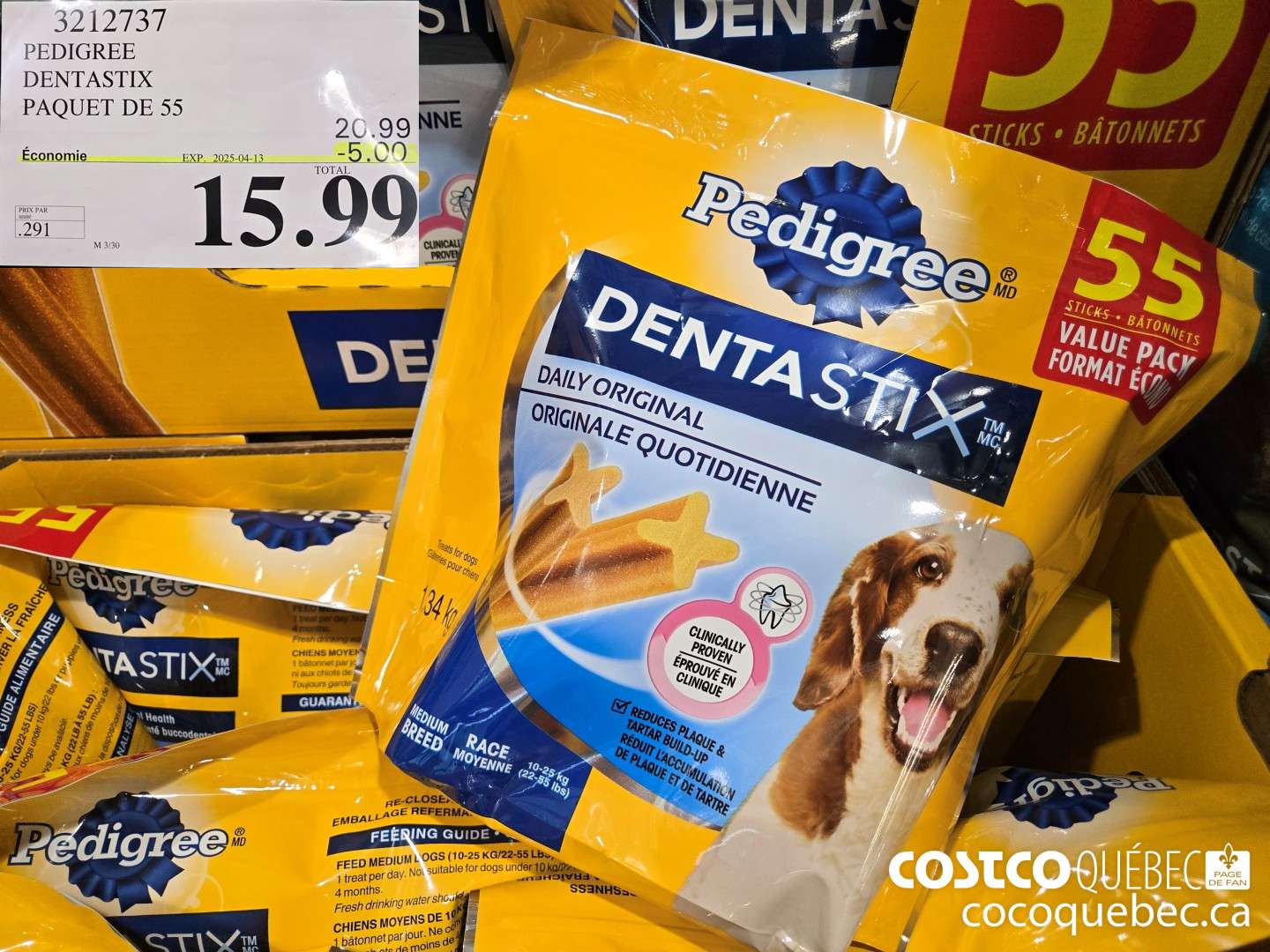 3212737 PEDIGREE DENTASTIX PAQUET DE 55 