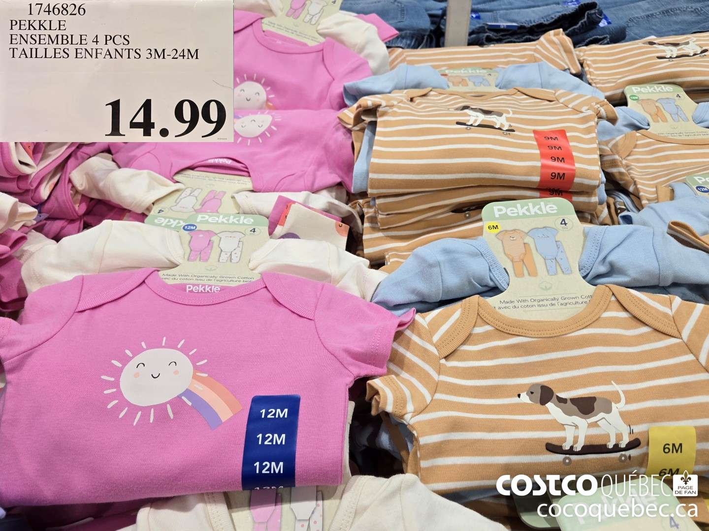1746826 PEKKLE ENSEMBLE 4 PCS TAILLES ENFANTS 3M-24M  $14.99