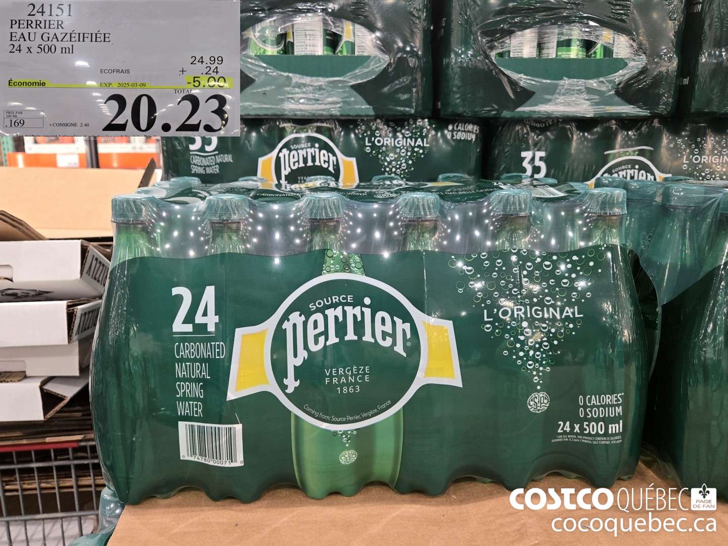 24151 PERRIER EAU GAZEIFIEE  ($5.00 INSTANT SAVINGS EXPIRES ON 2025-03-16) $20.23