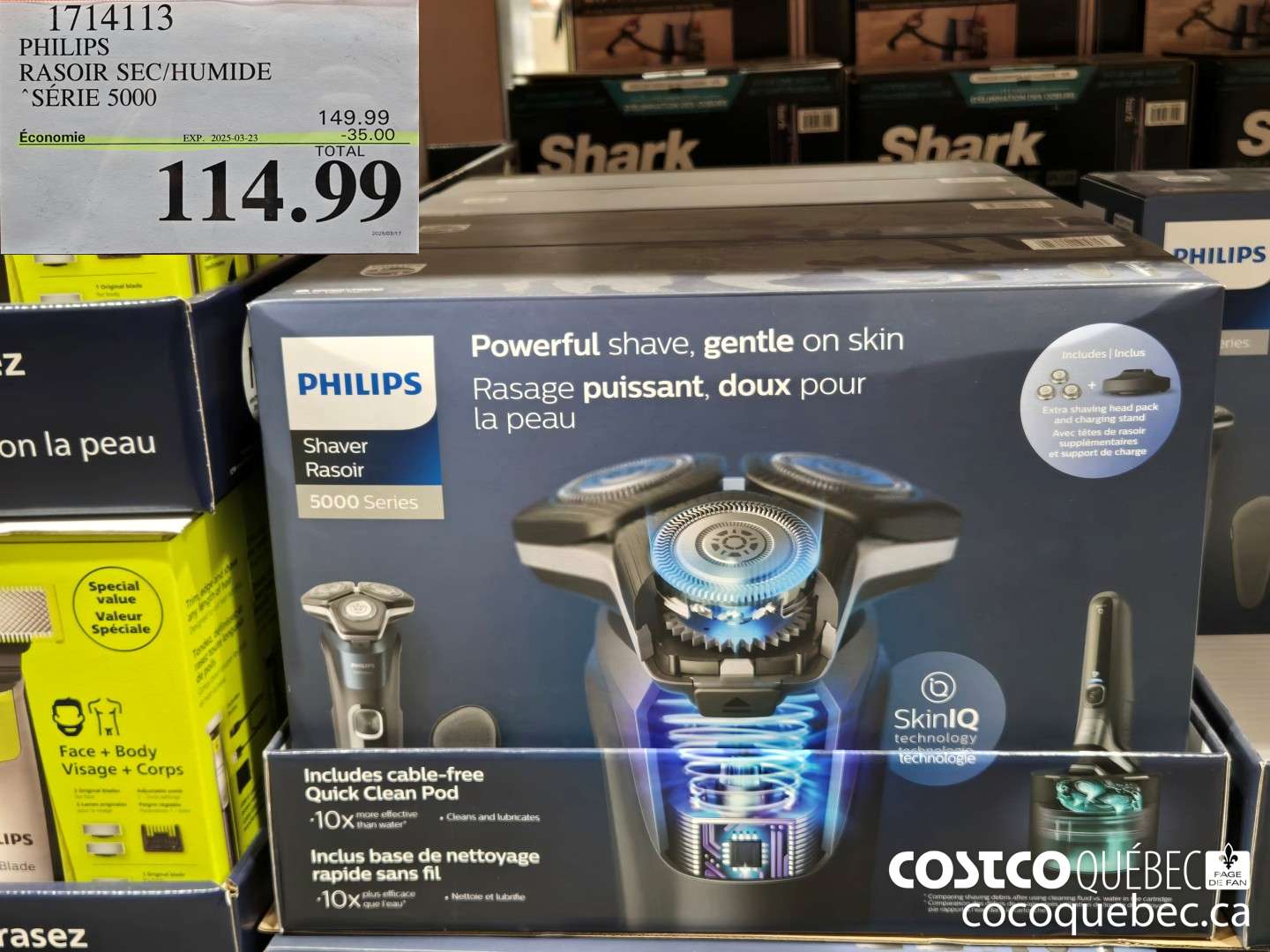 1714113 PHILIPS RASOIR SEC/HUMIDE SERIE 5000 ($35.00 INSTANT SAVINGS EXPIRES ON 2025-03-23) $114.99