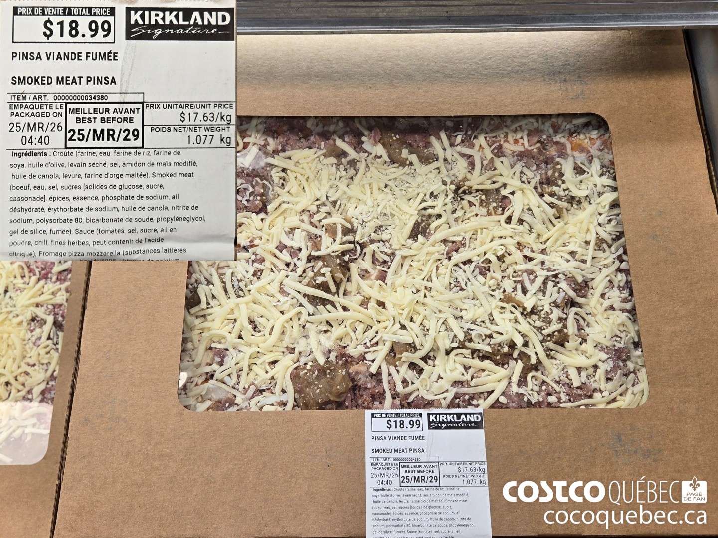34380 PINSA VIANDE FUMEE SMOKED MEAT PINSA 1.077 kg  $18.99