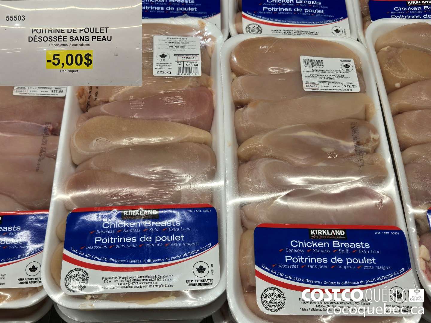 55503 POITRINE DE POULET DESOSSEE SANS PEAU  ($5.00 INSTANT SAVINGS)