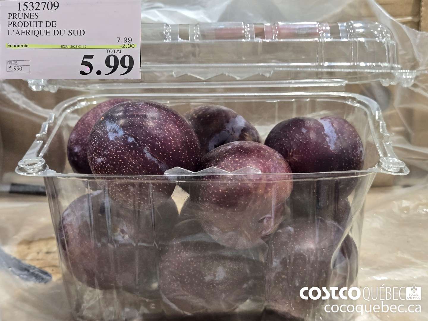 1532709 PRUNES PRODUIT DE L'AFRIQUE DU SUD  ($2.00 INSTANT SAVINGS EXPIRES ON 2025-03-23) $5.99