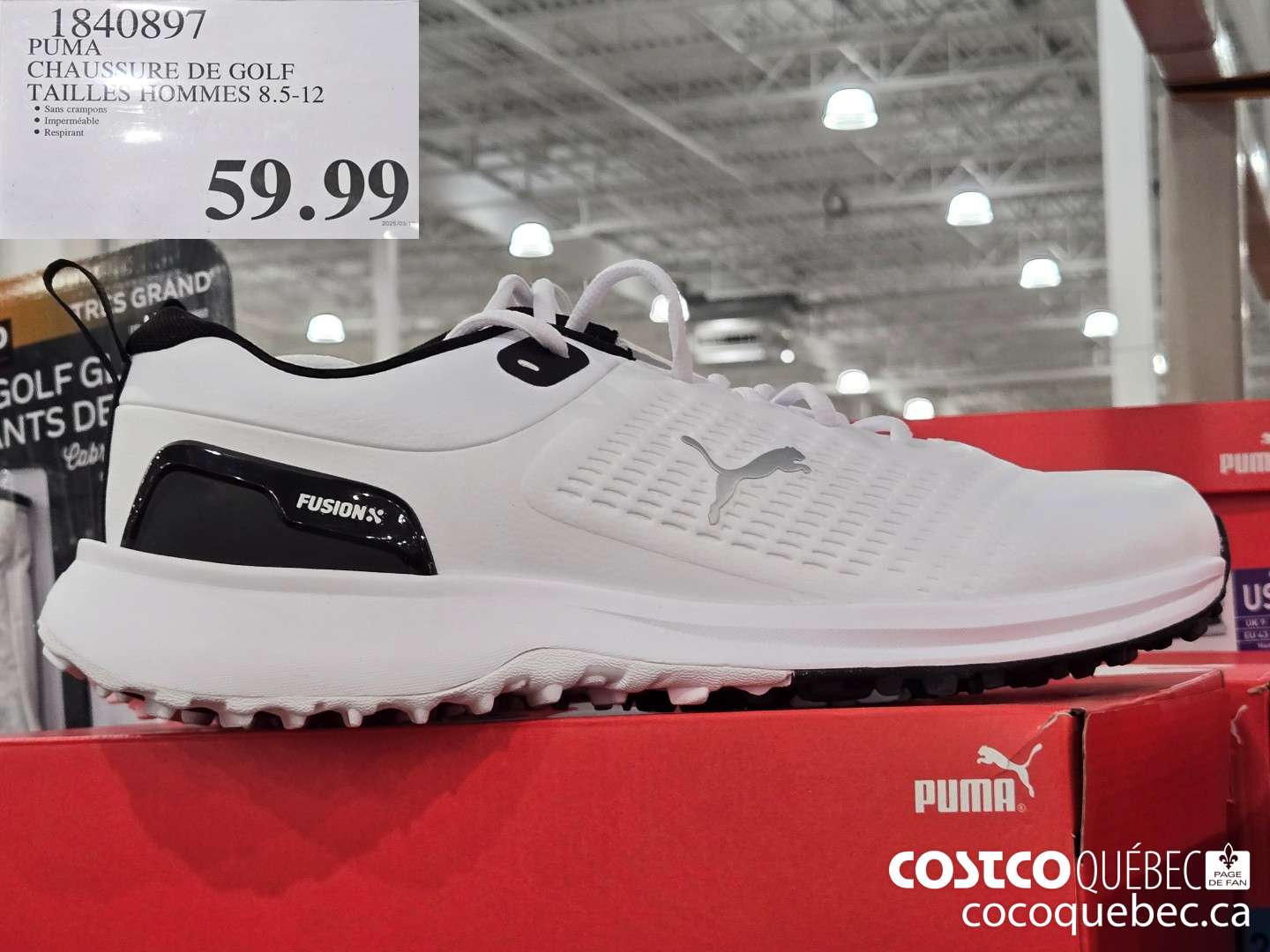 1840897 PUMA CHAUSSTURE DE GOLF TAILLES HOMMES 8.5-12  $59.99