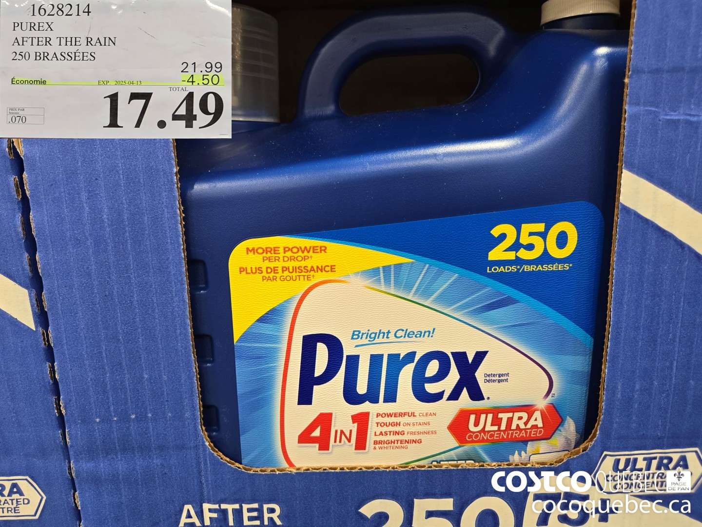 1628214 PUREX AFTER THE RAIN 250 BRASSEES ($4.50 INSTANT SAVINGS EXPIRES ON 2025-04-13) $17.49