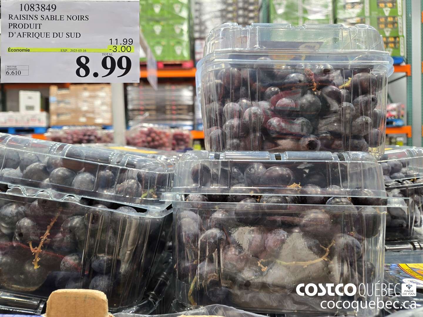 1083849 RAISINS SABLE N OIRS PRODUIT DE L'AFRIQUE DU SUD  ($3.00 INSTANT SAVINGS EXPIRES ON 2025-03-16) $8.99