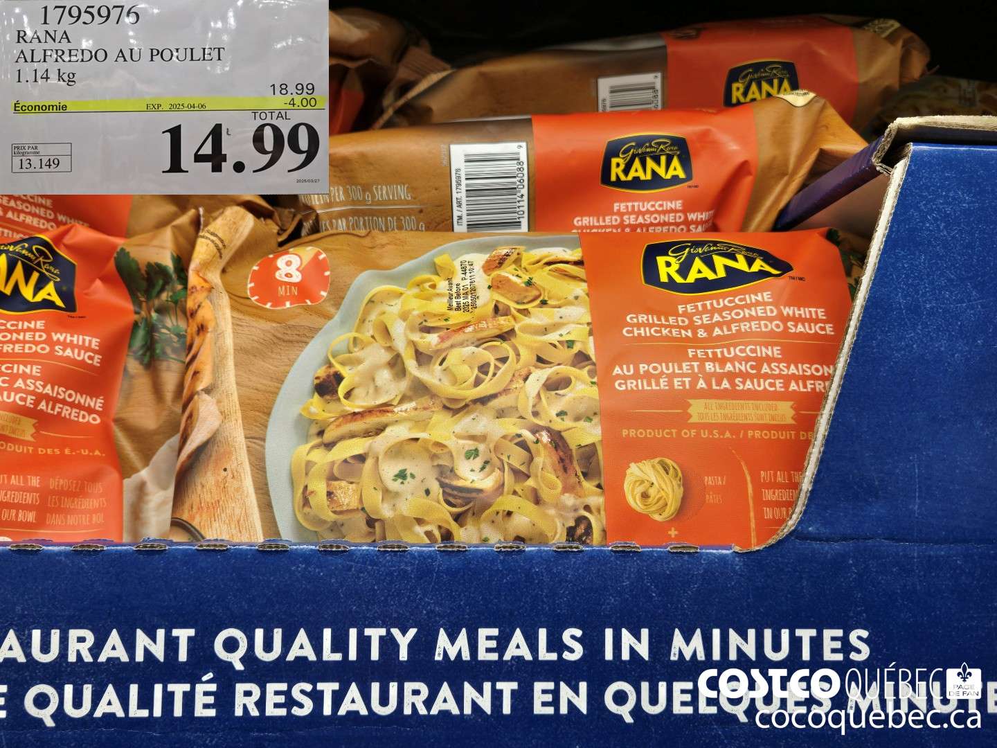 19795975 RANA ALFREDO AU POULET 1.14 kg  ($4.00 INSTANT SAVINGS EXPIRES ON 2025-04-06) $14.99