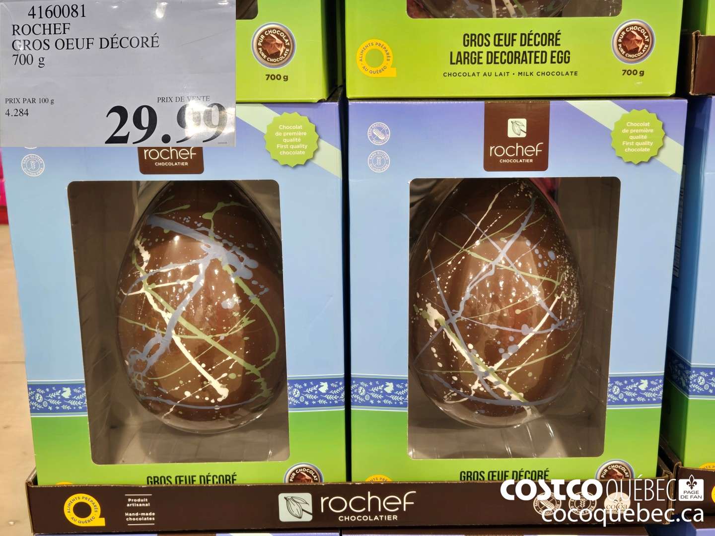 4160081 ROCHEF GROS OEUF DECORE 700 g  $29.99