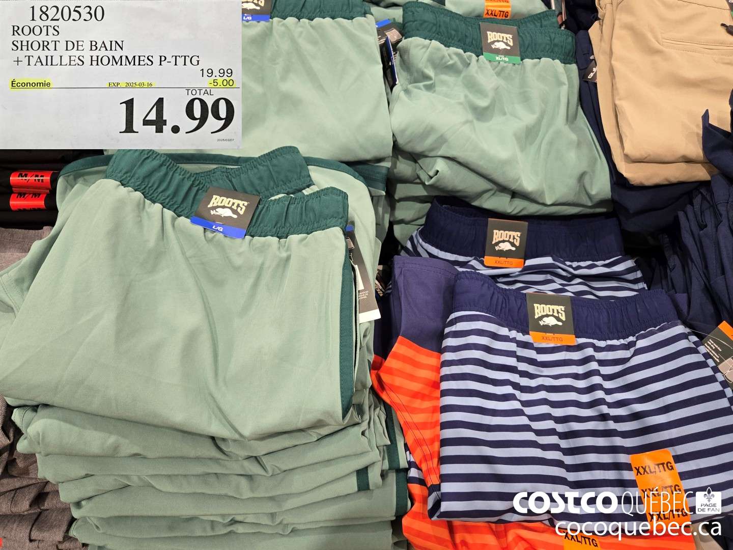 1820530 ROOTS SHORT DE BAIN ($5.00 INSTANT SAVINGS EXPIRES ON 2025-03-16) $19.99