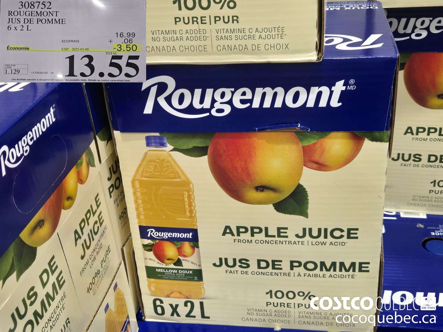 308752 ROUGEMONT JUS DE POMME ($3.50 INSTANT SAVINGS EXPIRES ON 2025-03-09) $13.55