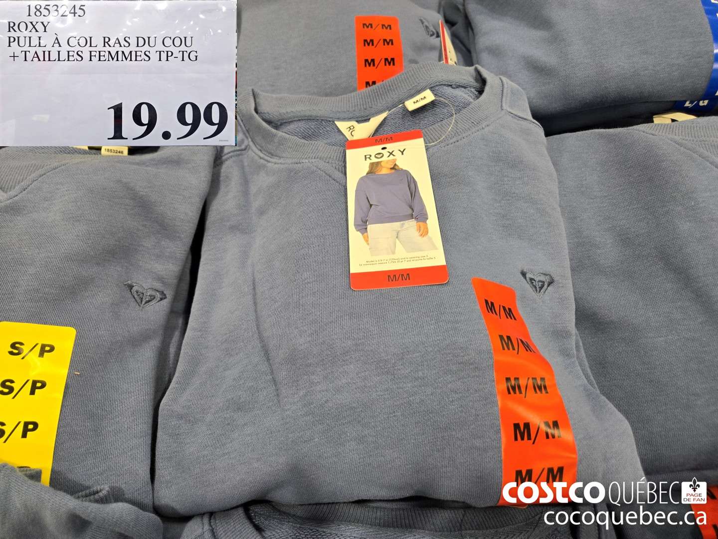 1853245 ROXY PULL A COL RAS DU COU  $19.99