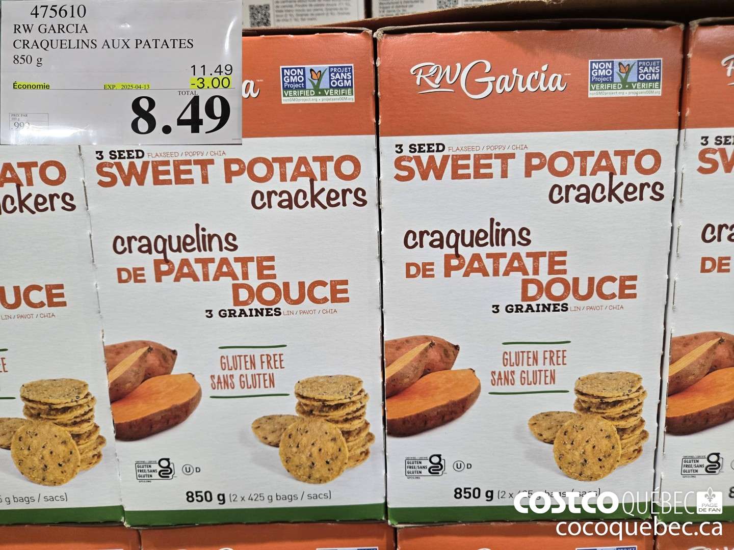 475610 RW GARCIA CRAQUELINS AUX PATATES 850g  ($2.50 INSTANT SAVINGS EXPIRES ON 2025-04-13) $8.49