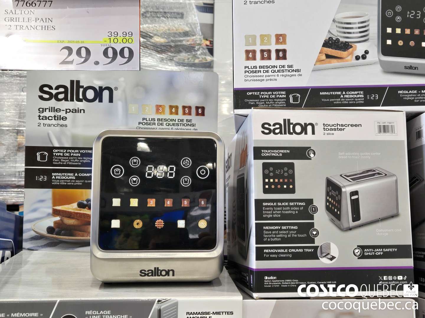 7766777 SALTON GRILLE-PAIN ‘2 TRANCHES  ($10.00 INSTANT SAVINGS EXPIRES ON 2025-03-16) $29.99