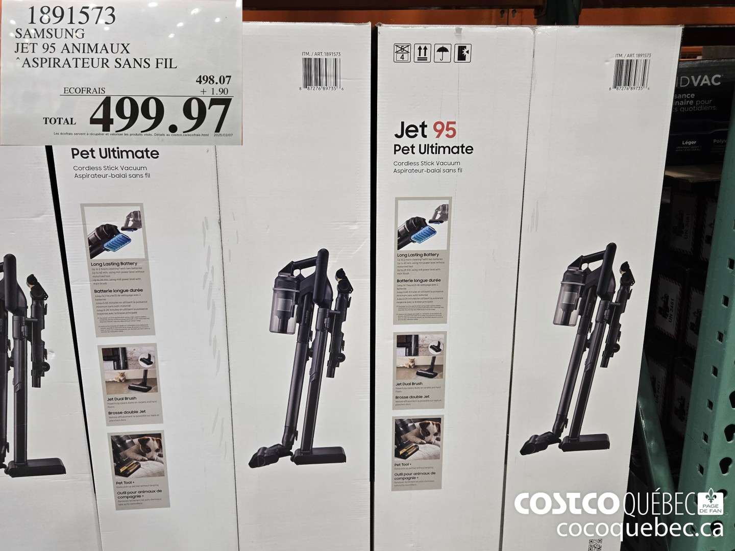 1891573 SAMSUNG JET 95 ANIMAUX ASPIRATEUR-BATON  $499.97