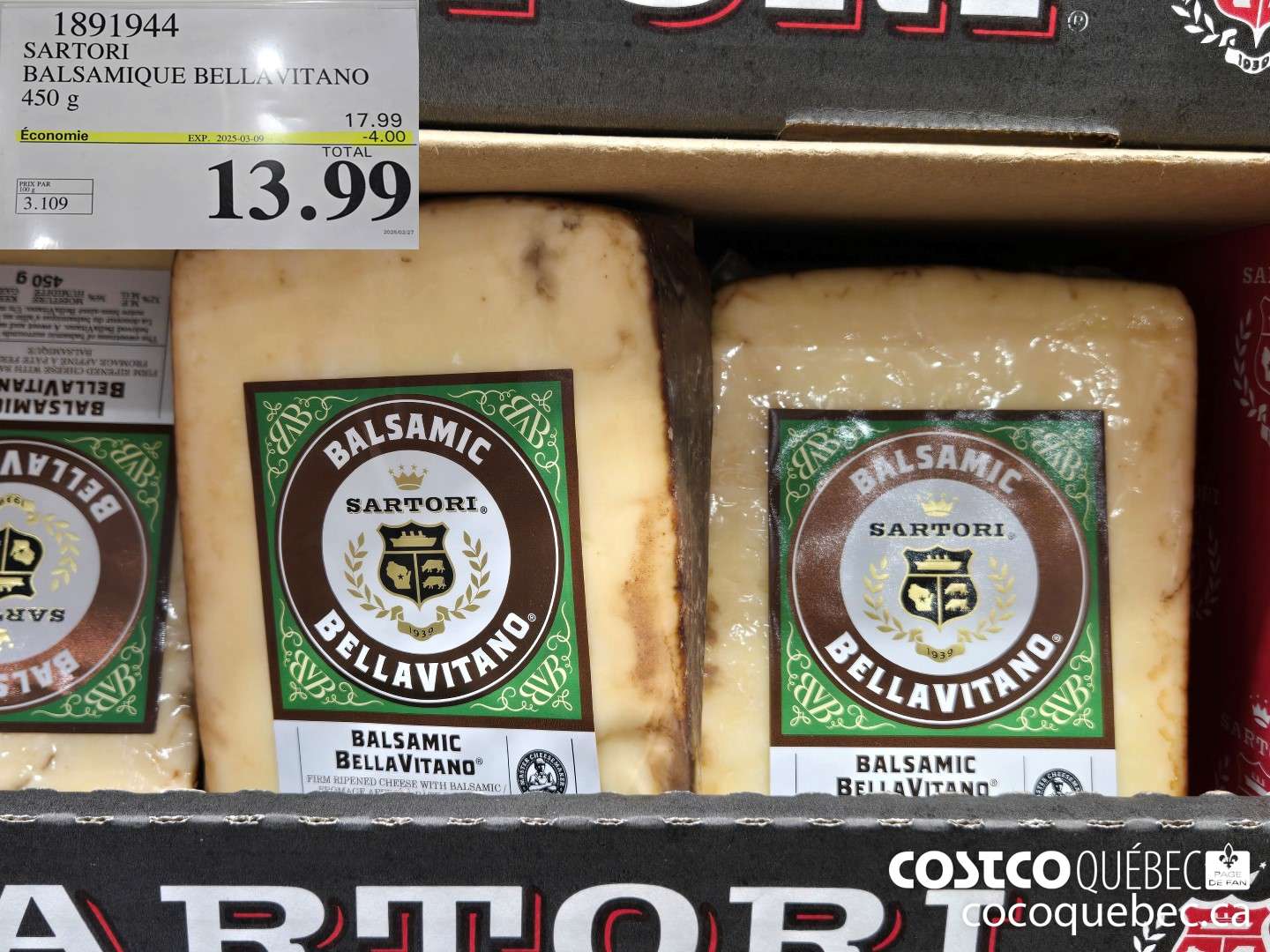 1891944 SARTORI BALSAMIQUE BELLAVITANO 450 g  ($4.00 INSTANT SAVINGS EXPIRES ON 2025-03-09) $13.99