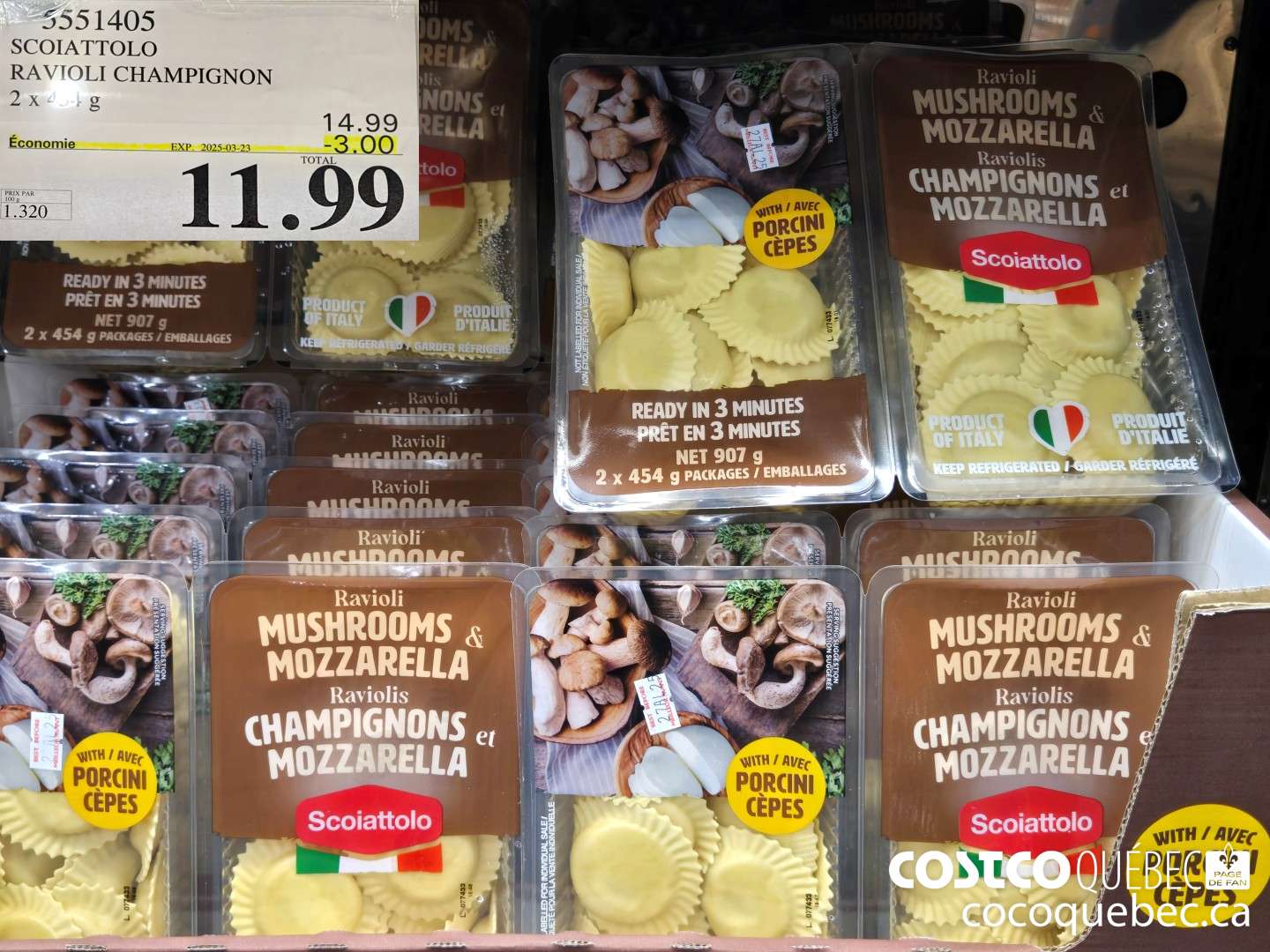 3551405 SCOIATTOLO RAVIOLI CHAMPIGNON  ($3.00 INSTANT SAVINGS EXPIRES ON 2025-03-23) $11.99